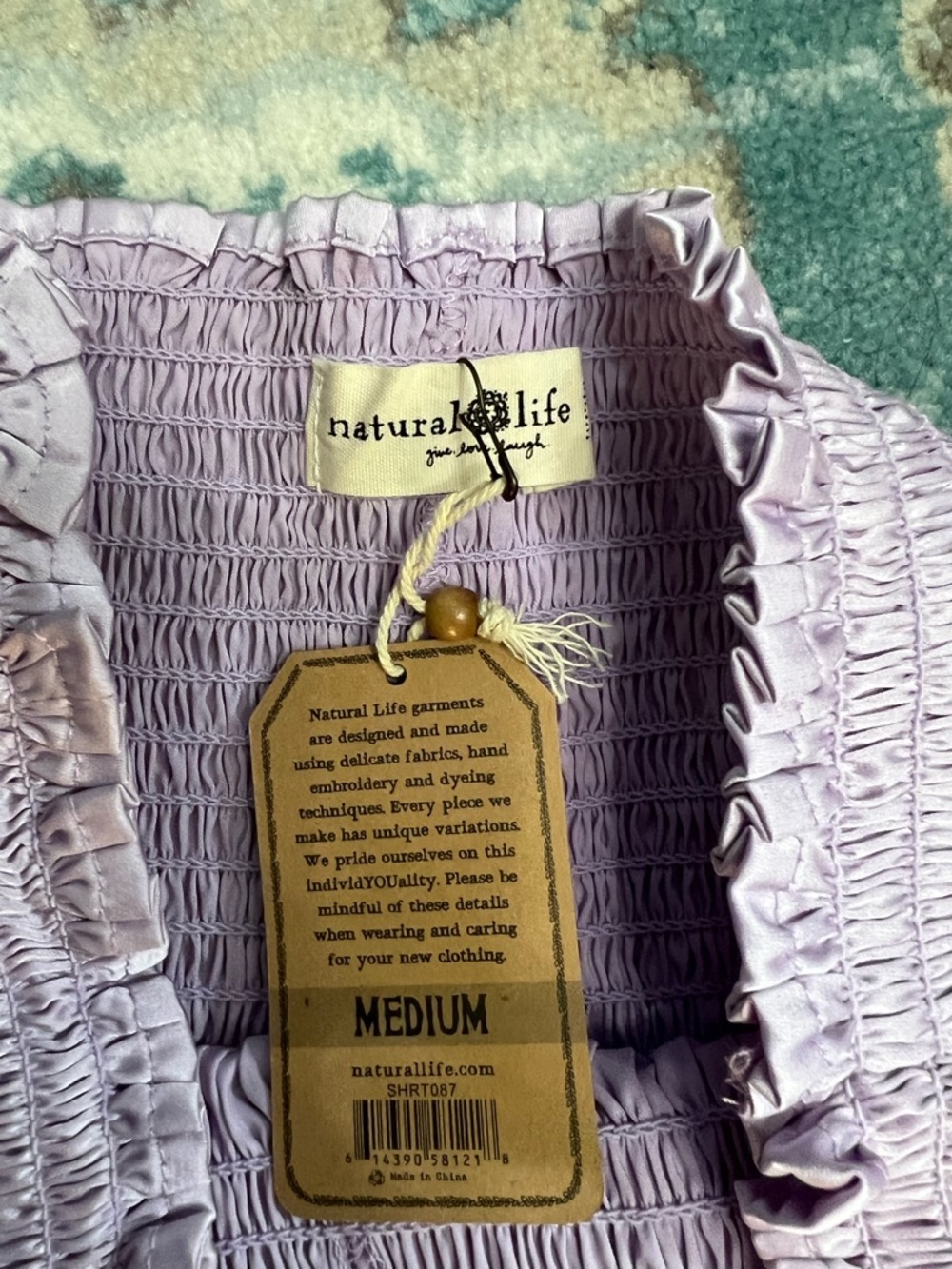 NATURAL LIFE Purple Smocked Mini Skirt - Picture 3 of 4